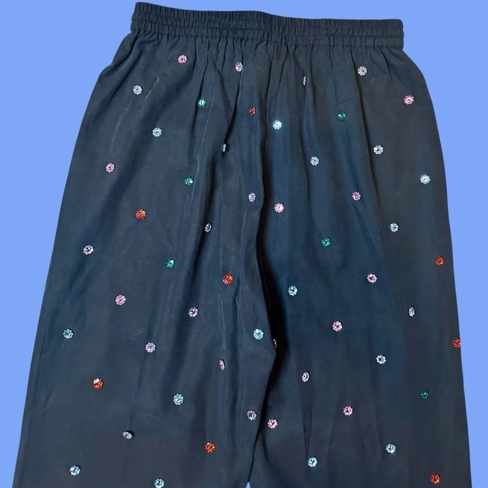 NWT Hill House ‘The Jewel Jammie Pant’ in “Black with Multicolored Crystals” XS